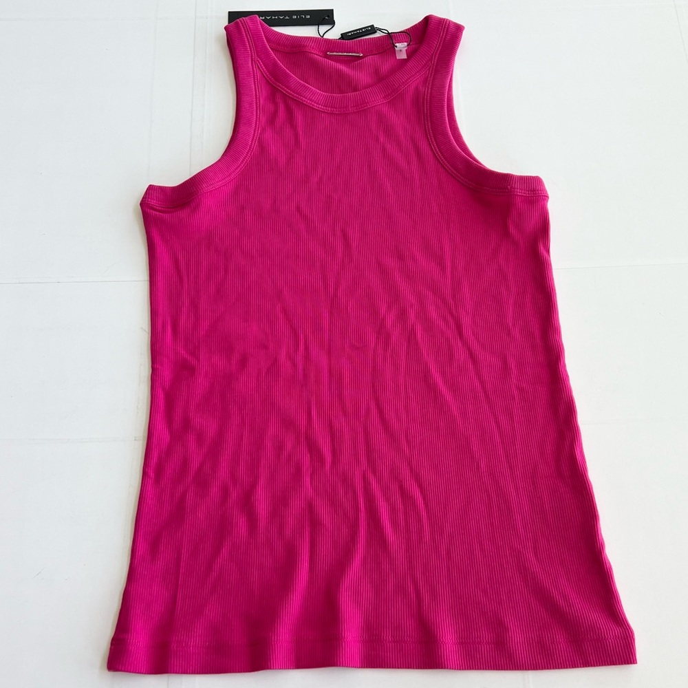 Elie Tahari Hot Pink Racer Back Tank Top